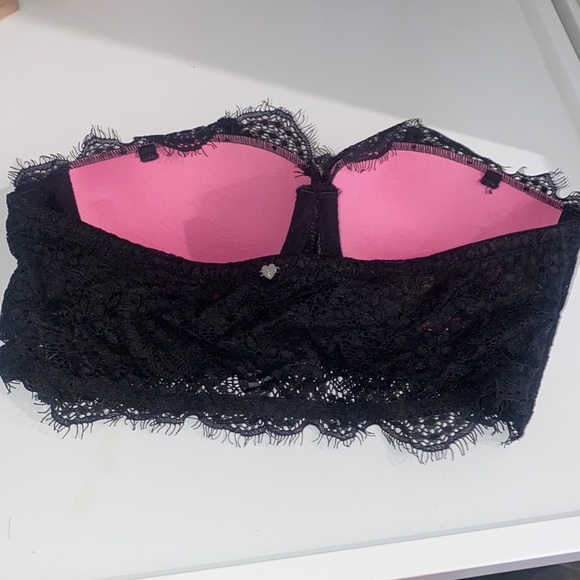 Victoria’s Secret PINK black lace lightly lined crop bustier - Picture 2 of 2